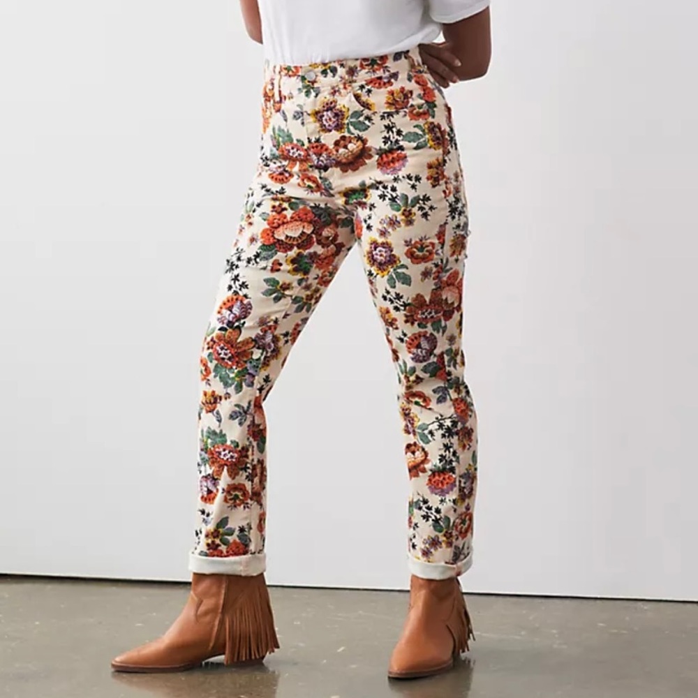 Anthropology, Pilcro The Cigarette Slim Straight Jeans Floral - Picture 1 of 16